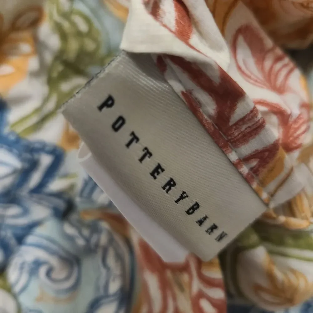 Pottery Barn QUEEN Duvet Cover+ 2 Pillowcases Gold Blue Merlot Paisley Catrina